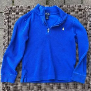 Boys size 6 polo brand 1/4 zip royal blue sweater